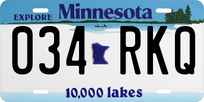 MN license plate 034RKQ
