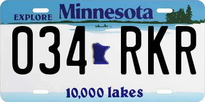 MN license plate 034RKR