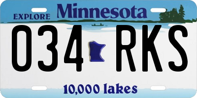 MN license plate 034RKS