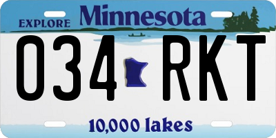MN license plate 034RKT