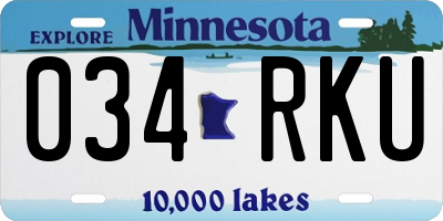 MN license plate 034RKU