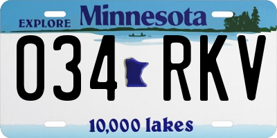 MN license plate 034RKV