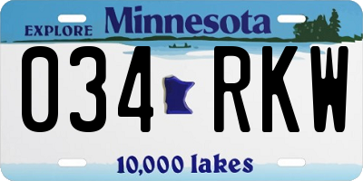 MN license plate 034RKW