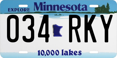 MN license plate 034RKY