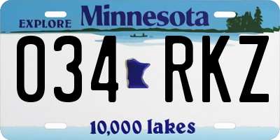 MN license plate 034RKZ