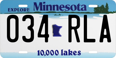 MN license plate 034RLA