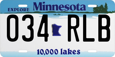 MN license plate 034RLB