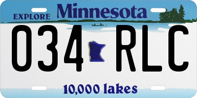 MN license plate 034RLC