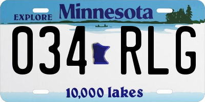 MN license plate 034RLG