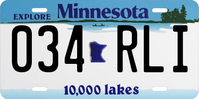 MN license plate 034RLI