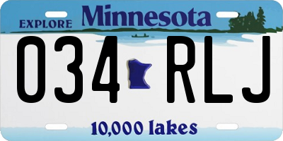 MN license plate 034RLJ