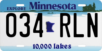 MN license plate 034RLN