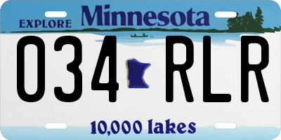 MN license plate 034RLR