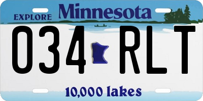 MN license plate 034RLT