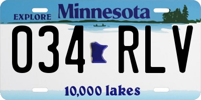 MN license plate 034RLV