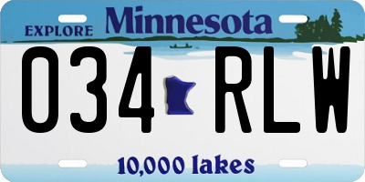 MN license plate 034RLW