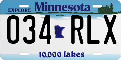 MN license plate 034RLX