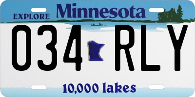 MN license plate 034RLY