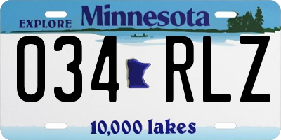MN license plate 034RLZ