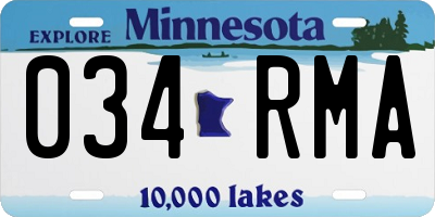 MN license plate 034RMA