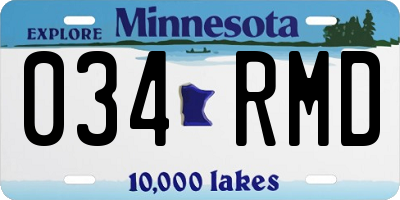 MN license plate 034RMD