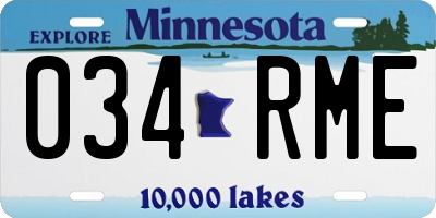 MN license plate 034RME