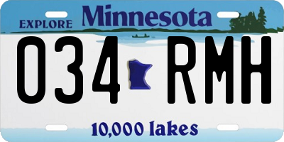 MN license plate 034RMH