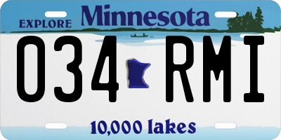 MN license plate 034RMI
