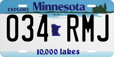 MN license plate 034RMJ