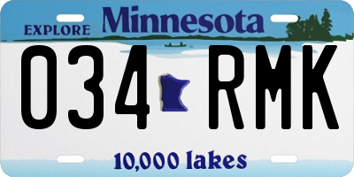 MN license plate 034RMK