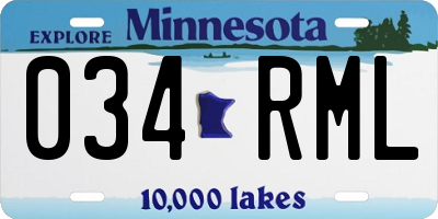 MN license plate 034RML