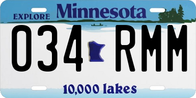 MN license plate 034RMM