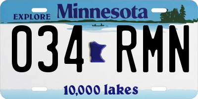 MN license plate 034RMN