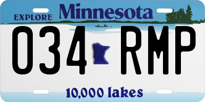MN license plate 034RMP