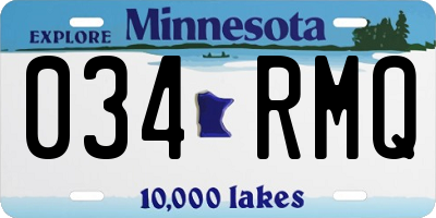 MN license plate 034RMQ