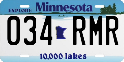 MN license plate 034RMR