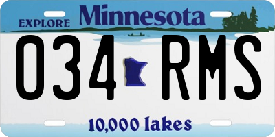 MN license plate 034RMS