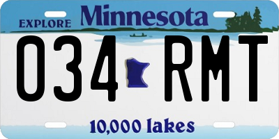 MN license plate 034RMT
