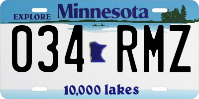 MN license plate 034RMZ