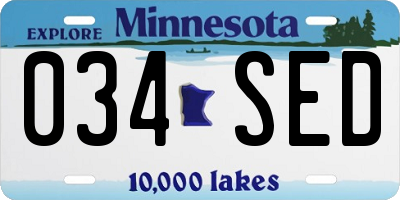 MN license plate 034SED