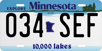 MN license plate 034SEF