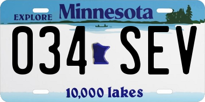 MN license plate 034SEV