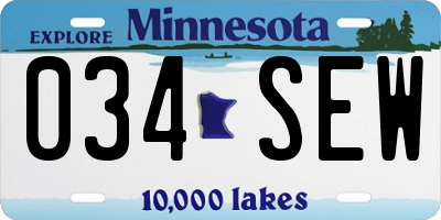 MN license plate 034SEW
