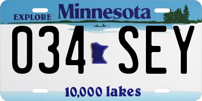 MN license plate 034SEY