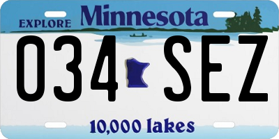 MN license plate 034SEZ