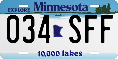MN license plate 034SFF