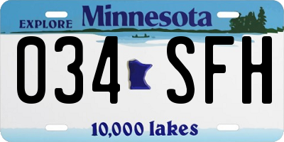 MN license plate 034SFH