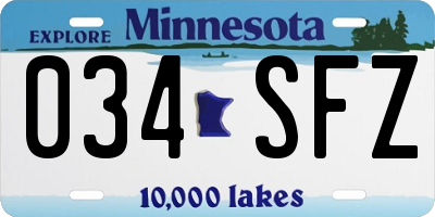 MN license plate 034SFZ