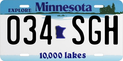 MN license plate 034SGH