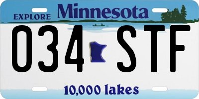 MN license plate 034STF